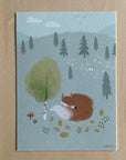 Gratulasjonskort, kort til gave , kort til baby, kort til barn, kunstkort, norsk design, Oscar Jansen, Oscart, nordisk skog, bilde, kort, gave, dyremotiv, rev, baby, babyshower, barnerom