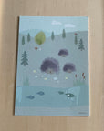 Gratulasjonskort, kort til gave , kort til baby, kort til barn, kunstkort, norsk design, Oscar Jansen, Oscart, nordisk skog, bilde, kort, gave, dyremotiv, pinnsvin, baby, babyshower, barnerom