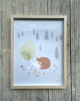 Kunst plakat barnerom, interiør, bilde barnerom, Illustrasjon av den norske kunstneren Oscar Jansen. Motiv Rev, Design Little Climby