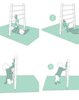 Babygym montessori norsk som vokser med barnet og bygges enkelt om tik aktivitetsstativ. Praktisk pakke med alt babyen trenger til tidligstimuli i en pakke som inneholder lekmatte i dempende minneskum, fire babygymleker og biteleker i en og praktisk liten sittepute. Babyleker i svært høy kvalitet og norsk design. Gifftfrie og trygge babyprodukter 