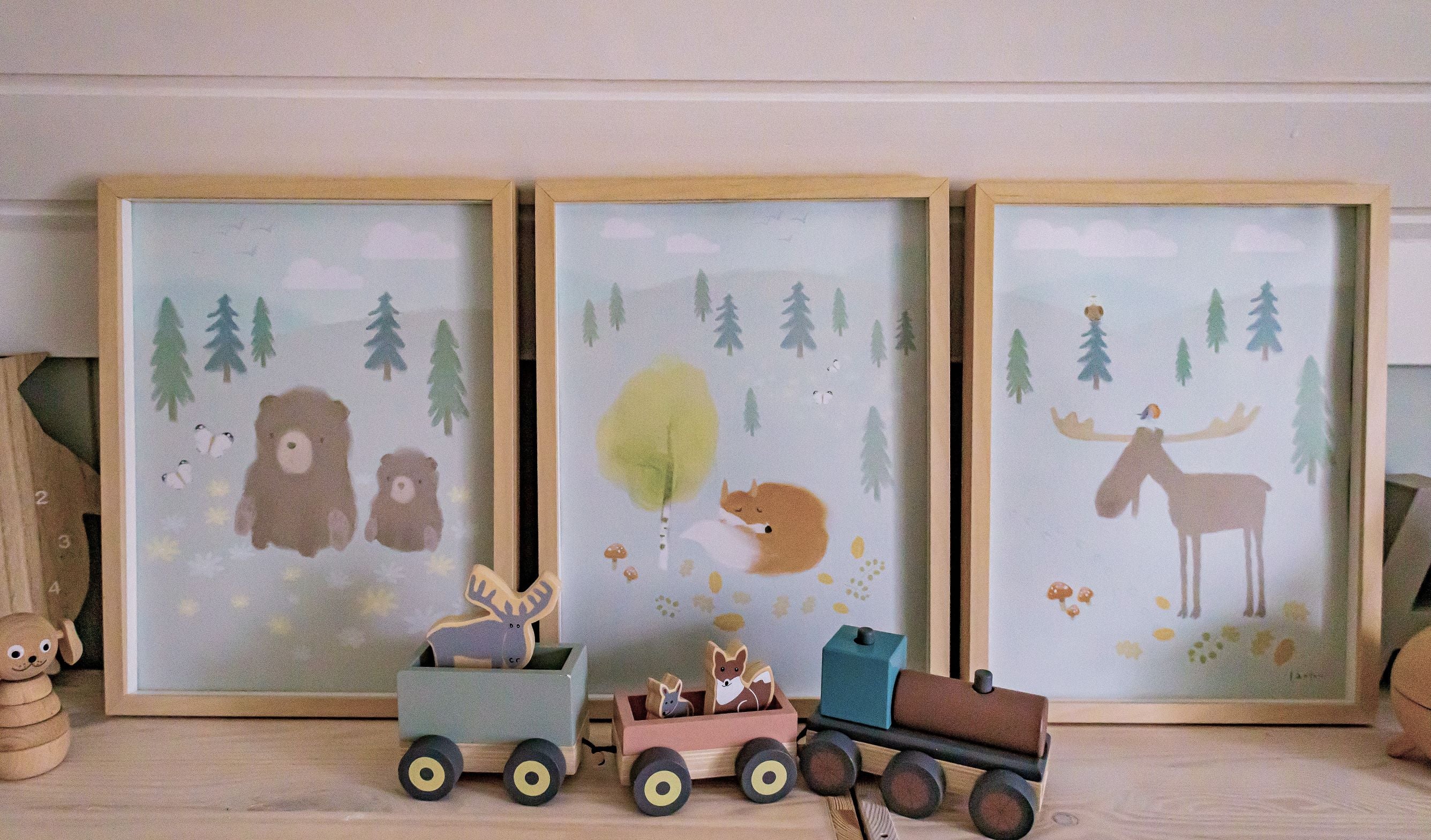 Kunst plakat barnerom, interiør, bilde barnerom,  Illustrasjon av den norske kunstneren Oscar Jansen. Motiv Pinnsvin. Design Little Climby